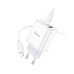 Зарядний пристрій HOCO C105A Stage 1xUSB-C PD20W + 1xUSB QC3.0 + cable USB-C to Lightning White (6931474782939)