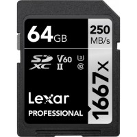 Карта пам'яті Lexar 64GB SDHC class 10 UHS-II 1667x (LSD64GCB1667)
