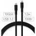 Дата кабель USB-C to USB-C 1.2m UBS3.2 Gen2 10G 100W Chip Silicon Black Vinga (VCPDCCC31012SB)