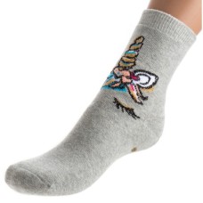 Шкарпетки Bross махрові з єдинорогом (9620-4-gray)