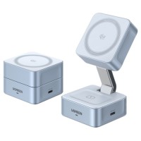 Зарядний пристрій Ugreen W752 2-in-1 Magnetic Wireless Charger black (55960B)