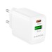 Зарядний пристрій BOROFONE BN27 Fuente 1xUSB-C PD20W + 1xUSB QC3.0 White (6941991120268)