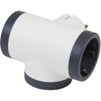 Мережевий розгалужувач LEGRAND ПРЕМІУМ 3х2К+З бокові розетки, колір Білий/Чорний (694520)