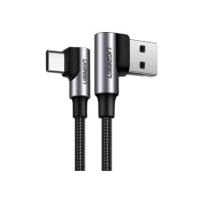 Дата кабель USB 2.0 AM to USB-C 2.0m 3A 90° corner US176 black UGREEN (20857)