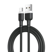 Дата кабель USB 2.0 AM to USB-C 1.0m 2.1A silicone black XO (NB208-TC-1-BK)