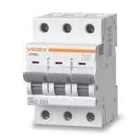 Автоматичний вимикач Videx_ RS6 RESIST 3п 50А 6кА С (VF-RS6-AV3C50)