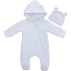 Комбінезон дитячий HAPPY TOT на блискавці з вушками (878-62-cream)