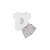 Набір дитячого одягу Breeze з квіточками (21673-116G-cream)