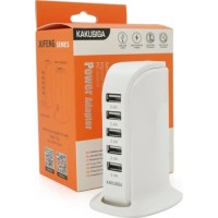 Зарядний пристрій iKAKU KSC-741 Desktop 5xUSB 5V 2.4A 12W White (KSC-741-Wh)