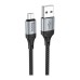 Дата кабель USB 2.0 AM to Micro 5P 1.0m 2.4A nylon X102 black HOCO (6942007608763)