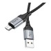 Дата кабель USB 2.0 AM to Micro 5P 1.0m 2.4A nylon X102 black HOCO (6942007608763)