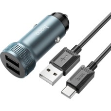 Зарядний пристрій HOCO Z49 Level 2xUSB Metal Gray (6931474795670)