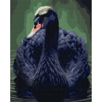 Картина по номерам Santi Чорний лебідь, 40*50см на підрамнику,алмазна (954525)
