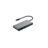 Концентратор Belkin USB-C 7-in-1 2xUSB 3.0 + USB-C + PD + HDMI 2.0 4K60Hz + SD/TF gray (AVC023HQSGY)