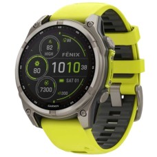 Смарт-годинник Garmin fenix 8 47mm,Saph Solar, BareTi/Graphite,AmpYe/GrphBnd (010-02906-21)