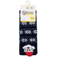 Шкарпетки Bross новорічні зі Святим Миколаєм (21248-6-12-blue)