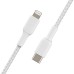 Дата кабель USB 2.0 AM to Lightning 1.0m BRAIDED white Belkin (CAA004BT1MWH)