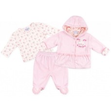 Набір дитячого одягу Luvena Fortuna велюровий рожевий з кроликом (EP6149.NB)