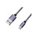 Дата кабель USB 2.0 AM to Micro 5P 1.0m 3A silver black Grand-X (FM07SB)