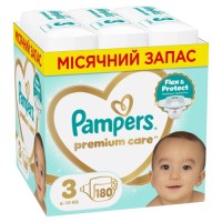 Підгузки Pampers Premium Care Розмір 3 (6-10 кг) 180 шт (8006530223720)