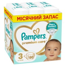 Підгузки Pampers Premium Care Розмір 3 (6-10 кг) 180 шт (8006530223720)