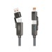 Дата кабель USB 2.0 AM to USB-C + USB 2.0 AM to Lightning 1.0m 60W gray XO (NB275_4-in-1_Gray)