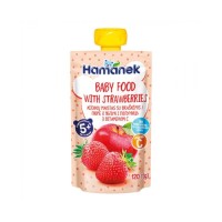 Дитяче пюре Hamanek Яблуко Полуниця, 120 г (8595139780456)