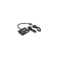 Перехідник HDMI M to VGA F + HDMI F 0.25m black VEGGIEG (YT-C-H-V500)