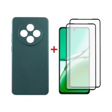 Чохол до мобільного телефона Dengos Oppo Reno 12F 4G Case Soft + 2 Glass (Green) (DG-CTG2P-28)