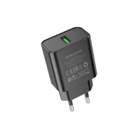 Зарядний пристрій BOROFONE BA72A USB QC3.0 black (6974443388541)