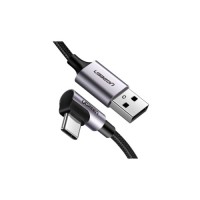 Дата кабель USB 2.0 AM to USB-C 3.0m 3A US284 90° corner black UGREEN (70255)