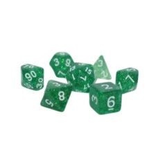 Набір кубиків для настільних ігор Games 7 Days Glitter 7 Dice Set - Green (g7dglit01)