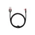 Дата кабель USB 2.0 AM to Lightning 1.0m 2.4A 90° corner black/red Baseus (CAVP000020)