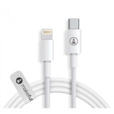 Дата кабель USB-C to Lightning 1.2m TPE White MakeFuture (MCB-LT1WH)