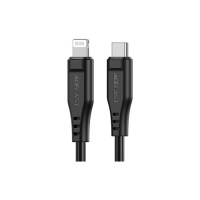 Дата кабель USB-C to Lightning 1.2m 3.0A TPE C3-01 Black Acefast (6974316280804)