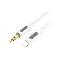 Кабель мультимедійний Lightning to 3.5mm M 1.0m silicone BL20 white BOROFONE (6941991114403)