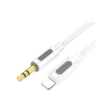 Кабель мультимедійний Lightning to 3.5mm M 1.0m silicone BL20 white BOROFONE (6941991114403)