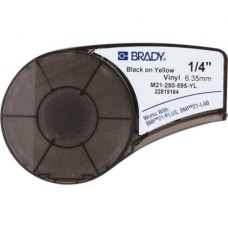 Лента для принтера этикеток Brady M21-250-595-YL, vinyl, 6.35mm/6.4m. Black on Yellow (M21-250-595-YL)