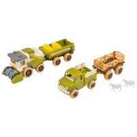 Ігровий набір Otamanko Веселий хутір (комбайн із причепом, вантажівка з причепом і вівці) (8833)