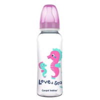 Пляшечка для годування Canpol babies PP LOVE&SEA 250 мл рожева (59/400_pin)