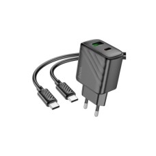 Зарядний пристрій HOCO CS23A USB-C PD30W + 1xUSB QC3.0 + cable USB-C to USB-C black (6942007609968)
