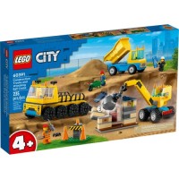 Конструктор LEGO City Будівельна вантажівка й кулястий кран-таран 235 деталей (60391)