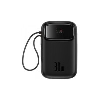 Батарея універсальна Baseus 10000mAh Qpow 2 30W PD/3.0, QC/3.0, w/built-in USB-C cable, Black (P10055008113)