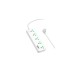 Мережевий фільтр живлення HOCO AC13A 5 роз, 3 USB, USB-C, 17W, 1,5м, White (AC13A/W)