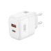 Зарядний пристрій XO L138 48W USB-C PD30W + USB-A QC18W White (L138_White)
