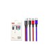 Дата кабель USB 2.0 AM to Lightning + Micro 5P + USB-C 1.2m black red blue XO (XO-NB143-3in1)