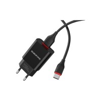 Зарядний пристрій BOROFONE BA20A Sharp USB + cable USB to USB-C 10.5W Black (6931474702142)