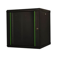 Шафа настінна Lande Proline 12U 19" 600x600, скло, чорна (LN-PR12U6060-BL-111)