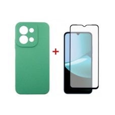 Чохол до мобільного телефона Dengos Soft Kit for Xiaomi Redmi 15C case + glass Mint (DG-KM-167)