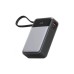 Батарея універсальна Acefast 20000mAh 65W PD, QC/3.0 USB-A+USB-C In/Out,build-in cable M21 Black-Gray (6974316283898)
